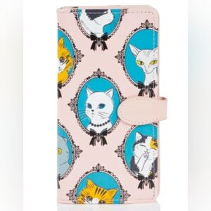SHAGWEAR Wallet Premium Vegan Leather Cat Cameo Pattern Pink New